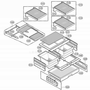 Refrigerator Parts Diagram and Parts List for 79737 ABS3SER LG Refrigerator