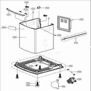 Case Assembly Diagram and Parts List for LGWT7700HVA ASSEEUS LG Washer