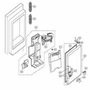 Ice Maker And Ice Bin Parts Diagram and Parts List for LMXC23746S ASTCNA2 LG Refrigerator