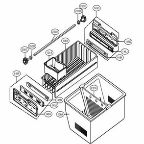 Freezer Parts Diagram and Parts List for 71606 ATICSE0 LG Refrigerator