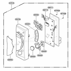 Control Panel Parts Diagram and Parts List for MS95MT HSLEGSS LG Range