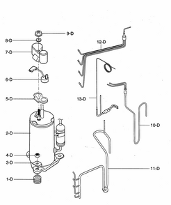 Compressor Parts Diagram and Parts List for 58074126400  Kenmore Air Conditioner