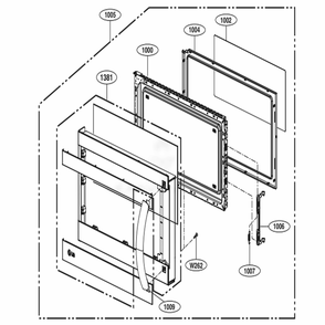 Door Parts Diagram and Parts List for LMV1762ST CSBELGA LG Microwave