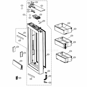Part Location Diagram of AEH34570003 LG HINGE ASSEMBLY