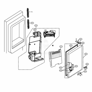Ice Maker And Ice Bin Parts Diagram and Parts List for LFXS28566M AMTCNA3 LG Refrigerator