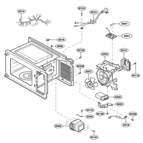 Interior Parts Diagram and Parts List for 66312 CWHESEA LG Range