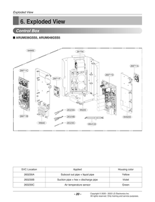 Diagram 1 Diagram and Parts List for ARUM036GSS5 EWGBLUS LG Air Conditioner