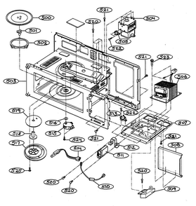 Interior Parts 1 Diagram and Parts List for MV-1555ST  LG Microwave