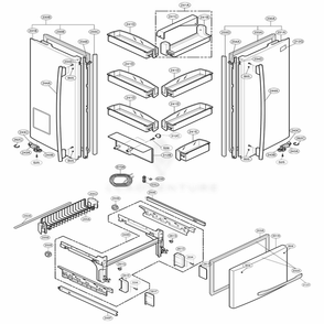 Door Parts Diagram and Parts List for 78559 AWBCSEF LG Refrigerator