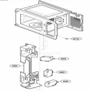 Latch Board Parts 2 Diagram and Parts List for 62259 KBKESEA LG Wall Oven