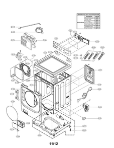 Cabinet And Control Panel Assembly Parats Diagram and Parts List for WM8000HWA 00 LG Washer