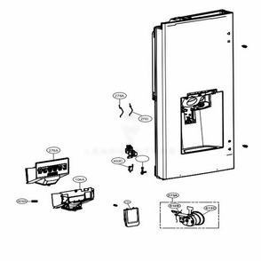 Dispenser Parts Diagram and Parts List for LFXS26973D ASBCNA0 LG Refrigerator