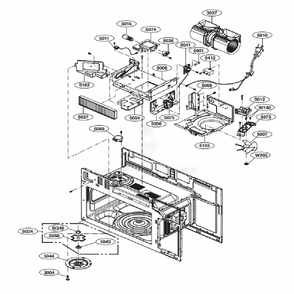 Interior Parts 2 Diagram and Parts List for LMH2235ST CSBELGA LG Microwave Oven Combo