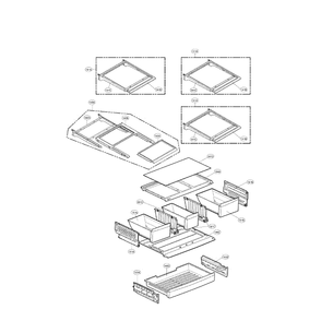 Refrigerator Diagram and Parts List for LFX28991ST 00 LG Refrigerator