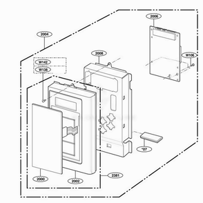 Controller Parts Diagram and Parts List for 80002 CWHESEA LG Range