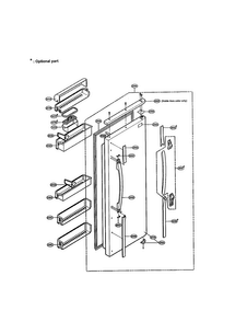 Refrigerator Door Diagram and Parts List for LRSPC2051AB  LG Refrigerator