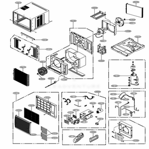 Main Diagram and Parts List for LW2416HR AT3AUSH LG Air Conditioner