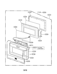 Door Parts Diagram and Parts List for LCRM1240SB01  LG Microwave