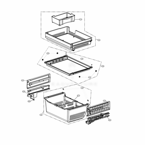 Freezer Parts Diagram and Parts List for LRFXC2406D ASBCNA0 LG Refrigerator