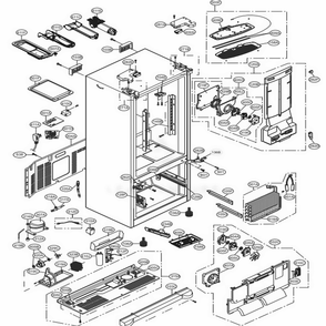 Case Parts Diagram and Parts List for 71036 ATICSE0 LG Refrigerator