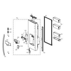 Door Parts 1 Diagram and Parts List for LRFXC2406S ASTCNA1 LG Refrigerator