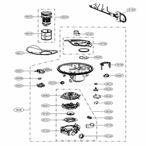 Sump Assembly Diagram and Parts List for LDF7774BB ABPEEUS LG Dishwasher
