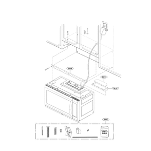 Installation Diagram and Parts List for LMH2235ST 00 LG Microwave Oven Combo