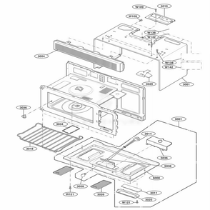 Oven Cavity Parts Diagram and Parts List for JVM1542WF AWHEGEU LG Wall Oven