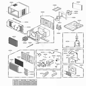 Main Diagram and Parts List for LW2415HR AWYAUSH LG Air Conditioner