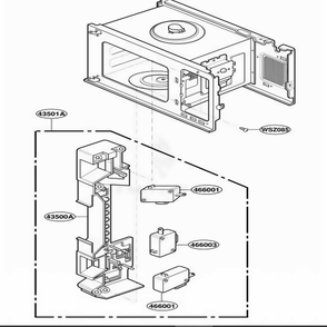 Latch Board Parts Diagram and Parts List for JES1855PWH AT6EGEU LG Wall Oven