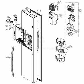 Freezer Door Diagram and Parts List for LSXS26386D ASBCNA5 LG Refrigerator