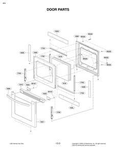 Door Parts Diagram and Parts List for FG4322ES FB1ELGA LG Range