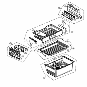 Freezer Parts Diagram and Parts List for LSFXC2476S ASTCNA0 LG Refrigerator