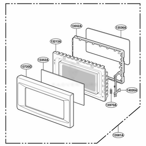 Door Parts Diagram and Parts List for KCMS185JBT0 ABSEKAD LG Range
