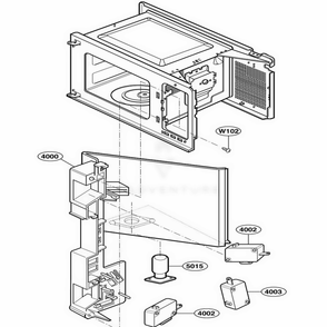 Latch Board Parts Diagram and Parts List for 62344 KBSESEA LG Wall Oven