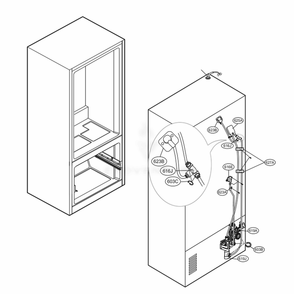 Valve And Water Tube Parts Diagram and Parts List for LFXC22526S ASTCNA4 LG Refrigerator