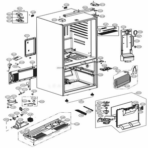 Case Parts Diagram and Parts List for 79044 ABICSE1 LG Refrigerator