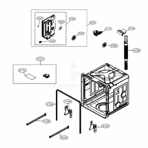 Tub Assembly Diagram and Parts List for ADFD5448AT ASTESNA LG Dishwasher