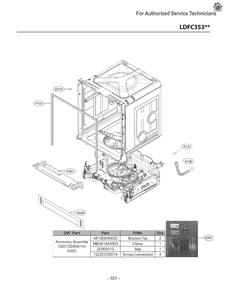 Diagram 1 Diagram and Parts List for LDFC353LS ASSEEUS LG Dishwasher