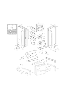 Door Parts Diagram and Parts List for LFX31925ST 08 LG Refrigerator