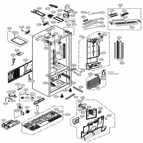 Case Parts Diagram and Parts List for 73153 ASTCSE0 LG Refrigerator