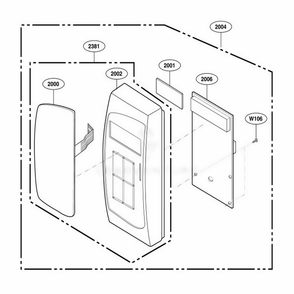 Control Panel Parts 1 Diagram and Parts List for 62252 CWHESEA LG Wall Oven
