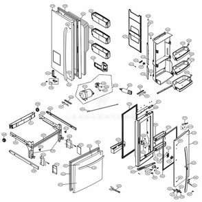 Door Parts Diagram and Parts List for 72069 AWBCSE2 LG Refrigerator
