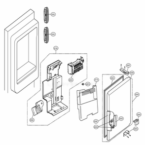 Ice Maker And Ice Bin Parts Diagram and Parts List for LFXS30796D ASBCNA1 LG Refrigerator