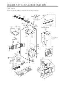 Case Parts Diagram and Parts List for GC-X288NMSM AMTCNA0 LG Refrigerator