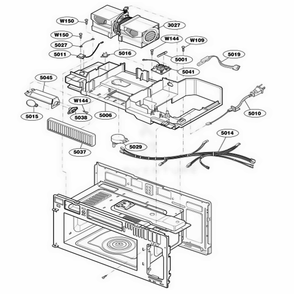 Interior Parts 2 Diagram and Parts List for 80882 AW2ESEA LG Microwave