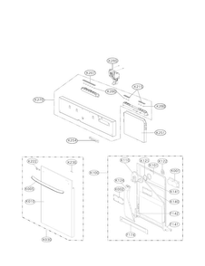 Door Panel Parts Diagram and Parts List for LDF7774BD  LG Dishwasher