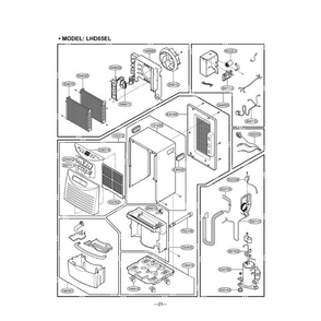 Section Diagram and Parts List for LHD65EL AWYAHDP LG Dehumidifier