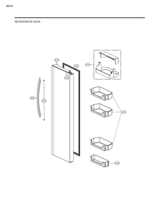 Refrigerator Door Diagram and Parts List for GM-L267NSBL ASTCSE3 LG Refrigerator