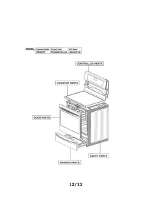 Main Unit Diagram and Parts List for LRE3027ST  LG Range